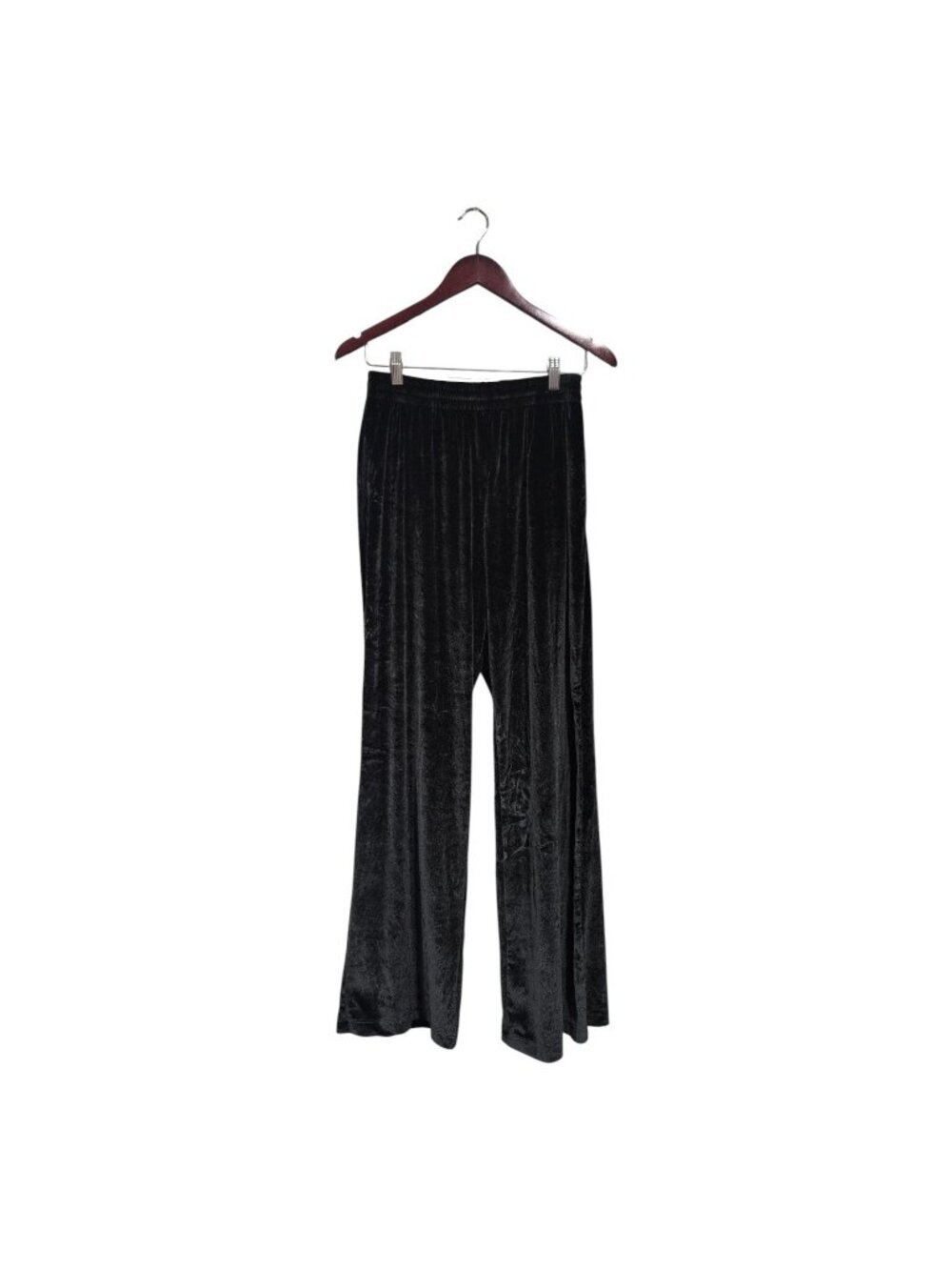 PINK Victoria’s Secret Velour Rhinestone Wide Leg Flowy Pants Y2K Style Black M